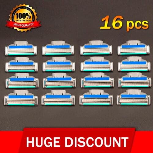 16pcs/Pack Mens Face shaving Razor Blades Beard Shaver Blade Men High Quality Sharp Razors Blade For Gillettee Mach 3