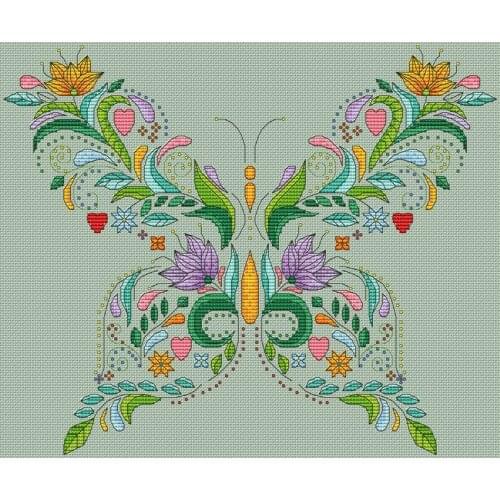 Butterfly-shaped flower 37-30 Cross Stitch Kit Package Greeting Needlework Counted Kits Embroidery cross stitch set