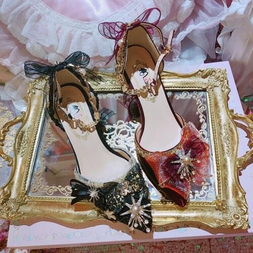Spring new stiletto heels custom velvet flower everyday all-match womens shoes banquet dress bow pointed toe fashion sandals