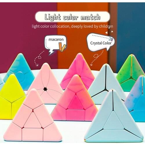 MoYu Teaching Pyramid Cube For Beginners Magic Puzzle Cubes Macaron Educational Toys For Children Kids