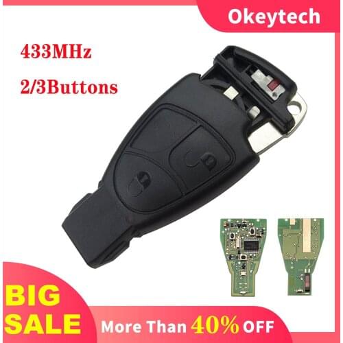 OkeyTech 433Mhz Car Smart Remote Key For Mercedes Benz B C E ML S CLK CL 1996-2005 2/3 Buttons Replacement Complte Control Key