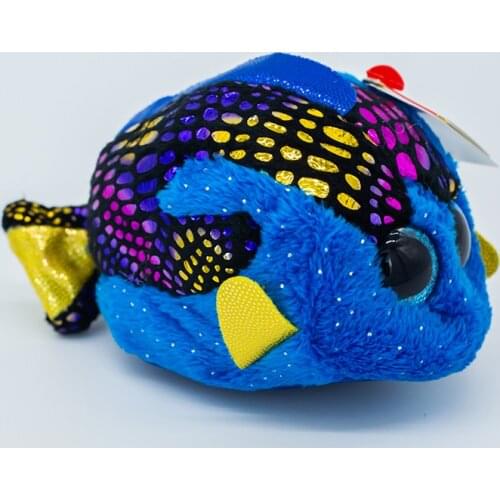 Ty big eyes plush doll mobile phone wipe Blue eye fish collection boy girl birthday Christmas gift 10cm