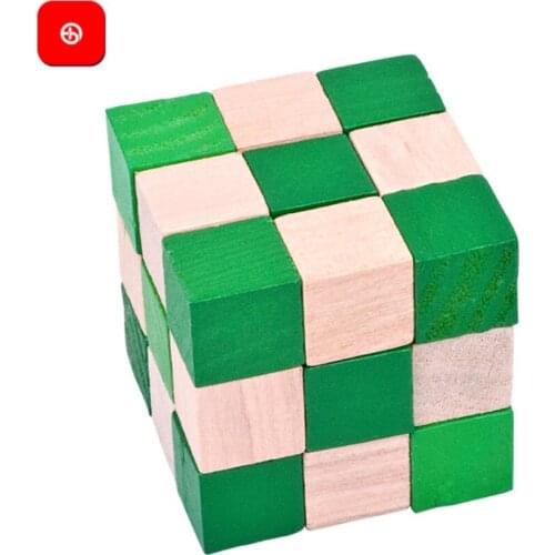 Hot Childrens educational toys green little dragons Classical Kong Ming lock Luban wooden toys E18