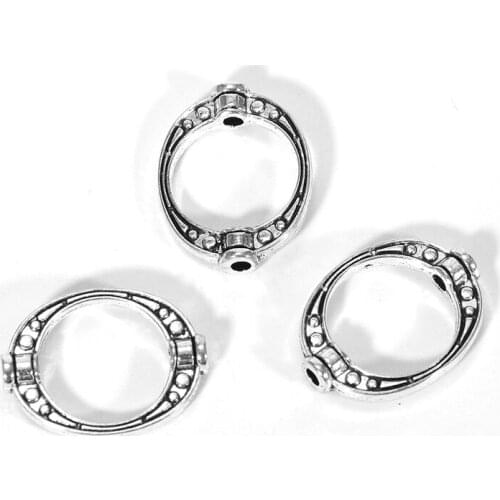 10pcs/lot 19X15mm Silver Color Spacer Bead Connectors For Bracelet Necklace Making DIY Jewelry Accessories