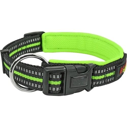 Petguide Adjustable Mesh Padded Pet Dog Collar Reflective Nylon Dog Collar Durable Heavy Duty For All Breed All Weather