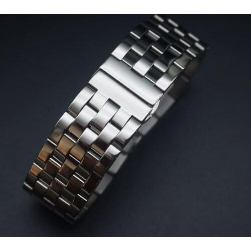 24mm 23m 22mm 21mm 20mm 19mm 18mm 16mm 14mm 12mm Metal Watch Band Premium Solid Stainless Steel Watch Bracelet Straps Curved End