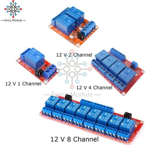 Relay Board Shield with Optocoupler High & Low Lever Trigger for Ardiuno 12V 1/2/4/8 Channel Power Supply Relay Module