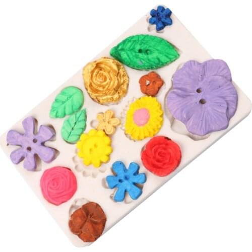 Silicone Fondant Mold Embossing Cake Decorating Lace Flower Ribbon Button Mold For Sugarcraft Fondant GumpasteChocolate Mold