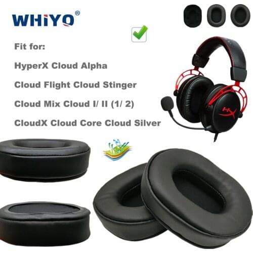 Replacement Ear Pads for HyperX Cloud Alpha Cloud Flight Stinger Mix Cloud I/ II (1/ 2) CloudX Cloud Core Silver Earmuff