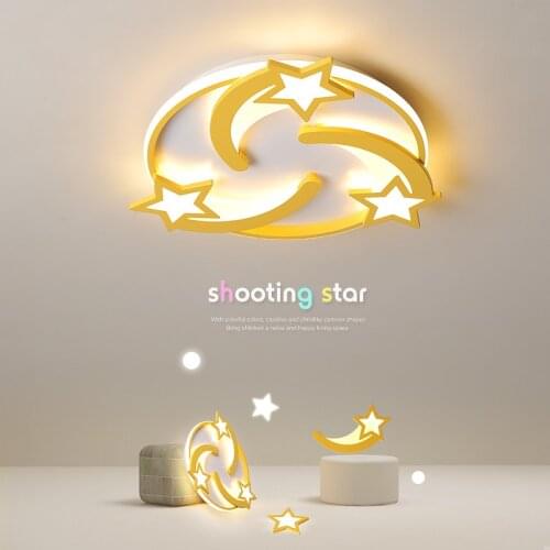 Modern simple LED eye protection childrens bedroom decoration creative meteor ceiling lamp