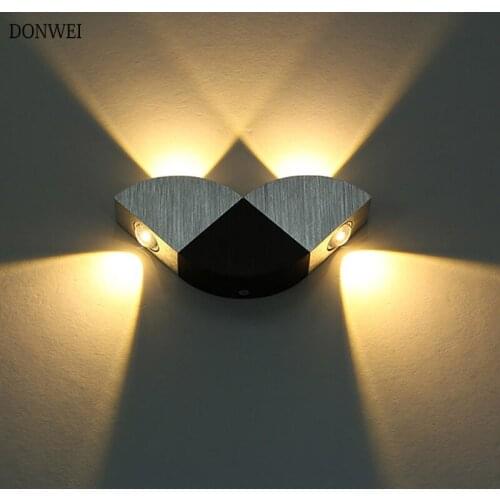 DONWEI 4W LED Aluminium Wall Light LED Indoor Lighting Light Fixture Wall Lamp For Bedside Living Room background Wall Lamps