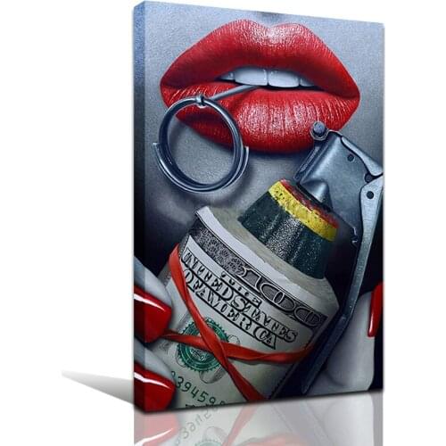 Street Wall Art Pictures Graffiti Posters Sexy Mouth Metal Canvas For Living Room Bedroom Painting Modern Home Decor Unframed
