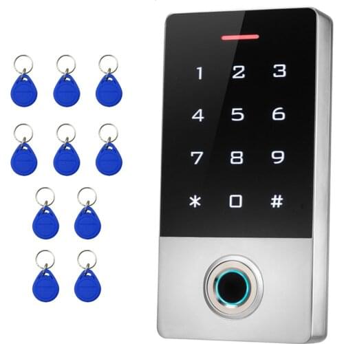 Waterproof fingerprint touch keypad metal shell access control support password / ID card / finger/ 300pcs finger 10000 ID card