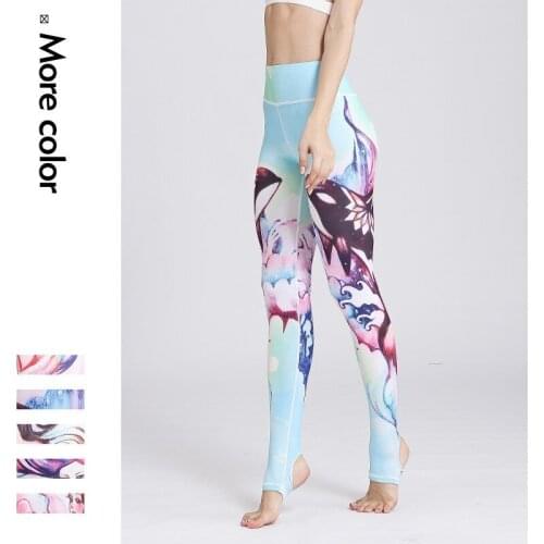 Women Sport Wear High Waist Power Flex Stirrup Foot Yoga Capris Tights Fast Drying Gym Fitness Running Pants Dancing Leggings