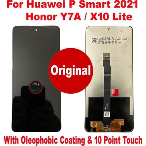 100% Original Working LCD Display Touch Screen Digitizer Assembly Sensor For Huawei Honor X10 lite DNN-LX9 Y7A / P Smart 2021