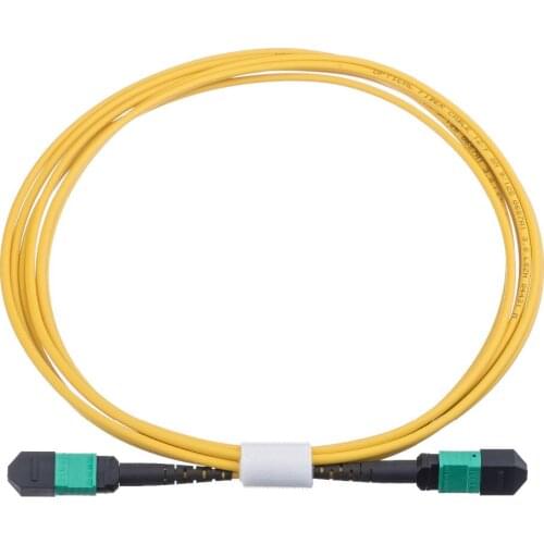 24core MPO-MPO female Type B fiber optic patchcords OS2 round cable yellow color 2M 3M 5M jumper