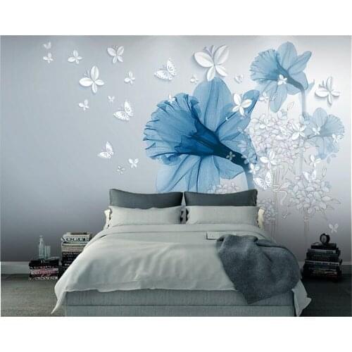 Beibehang 3d wallpapers simple European floral background wall living room bedroom TV background papel de parede 3d mural photo