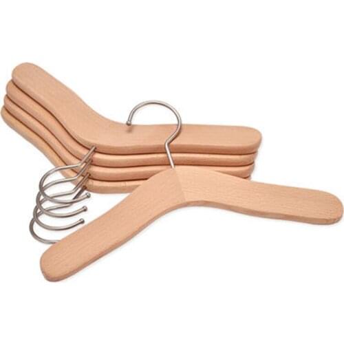 5 pcs/lot 29.5cm High-grade Beech Wood Baby Hangers Solid Wood Clothes Hanger for Children Household Kid Suits Drying Rack