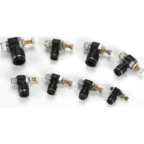 5Pcs MSL 4 6 8 10 12mm Fast connection Pneumatic Fitting M5" 1/8" 1/4" 3/8" 1/2 air speed Regulating valve throttle valve
