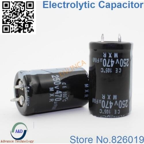 6pcs/lot 250v 470uF Radial DIP Aluminum Electrolytic Capacitors size 22*40mm 470uF 250v Tolerance 20