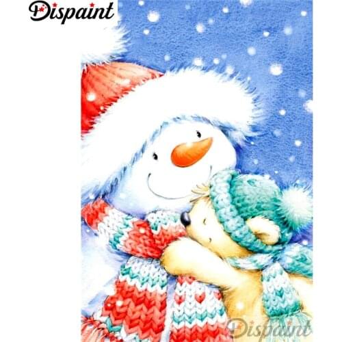 Dispaint Full Square/Round Drill 5D DIY Diamond Painting "Cartoon snowman" Embroidery Cross Stitch 5D Home Decor A11098