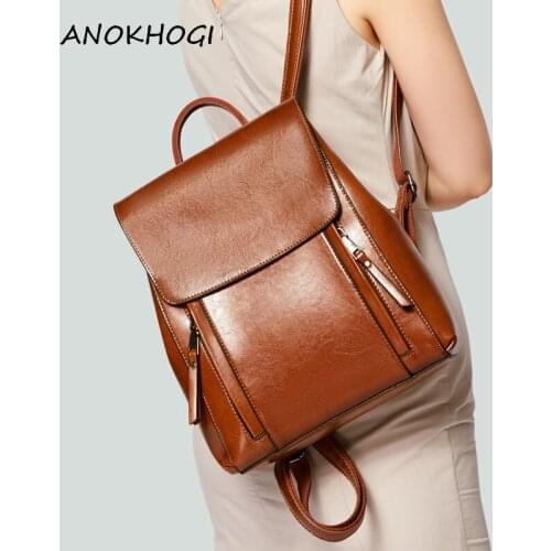 Женские кожаные рюкзаки ANOKHOGI China At AliExpress