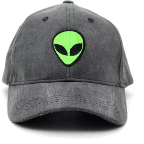 Alien UFO Fans Baseball Cap 100% Cotton Gray Alien Embroidery Cool Dad Hat for Men Women Summer Adjutable Snapback Hip Hop Hat