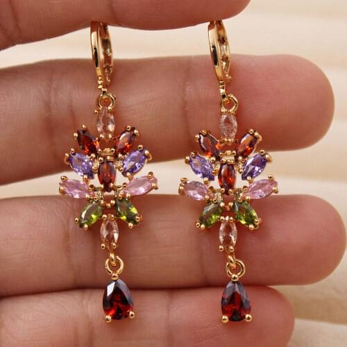 Bohemian waterdrop Earrings for Womens earrings dangle Drop Gold Earrings Trendy Jewelry for Party Wedding Gift accessories