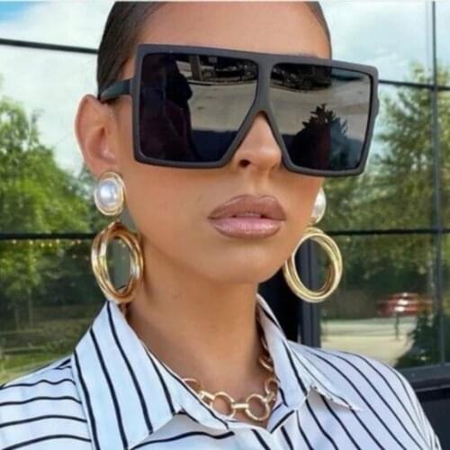 HKNA 2021 Oversized Square Women Sunglasses Brand Designer Luxury Glasses Women/Men Eyewear Women Vintage Gafas De Sol Mujer