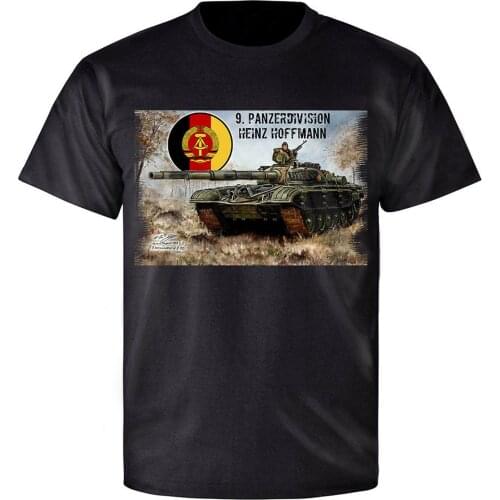 DDR East Germany Peoples Army 9th Armored Division T-72 Tank T-Shirt. Summer Cotton O-Neck Short Sleeve Mens T Shirt New S-3XL