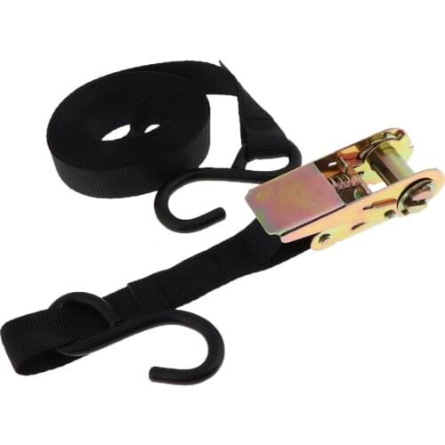 Travel Tie Down Strap Ratchet Belt Luggage Bag Cargo Lashing Metal Buckle