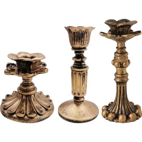 Classic Retro Candle Holders Wedding Candlestick Home Centerpieces Pillar Candle Stand Dining Home Bedroom Cabinet Decoration