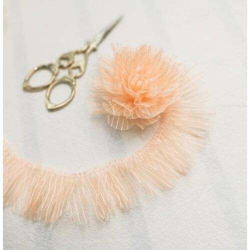 2 Meters/lot Width 4cm 3D Wide Organza Hard Fold Lace Applique Trim Ribbon DIY Clothing Dress Cuff Neckline Accessories