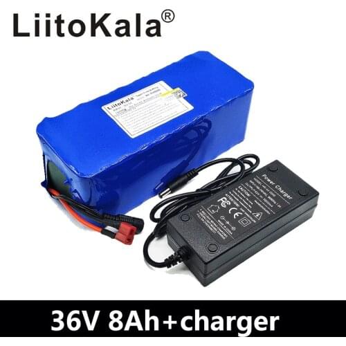 LiitoKala 36 v 8Ah 500 w High Power and Capacity 42 v 18650 Lithium Battery Electric Motorcycle Bicycle Scooter with BMS