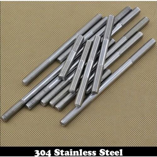 M8 M8*120 M8x120 M8*130 M8x130 304 Stainless Steel 304ss DIN835 Dual Head Screw Headless Double End Thread Rod Bolt Stud