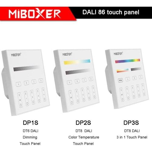 Miboxer DALI 86 touch panel smart led dimmer controller for single color/CCT/RGB/RGBW/RGB+CCT