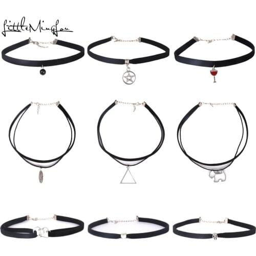 Fashion Cross Imitation Pearl Choker Cup Paw Charm Necklace Pendant Punk Gothic Collar Jewelry choker for women