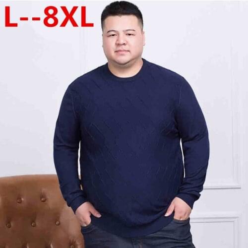 10XL 8XL 6XL 5XL Sweater Men Spring New pullover Loose Fit Thin Mens Knitted Sweaters Male Curl Hem High Quality Plus Size