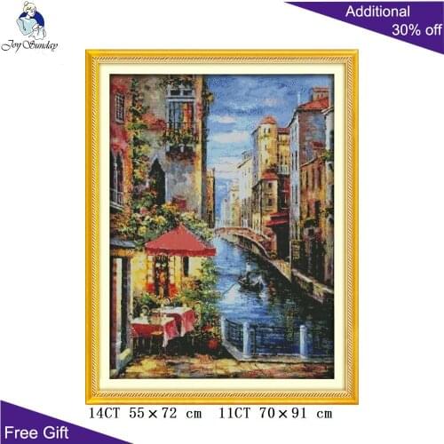 Your Gift Venetian Needlework F471 14CT 11CT Counted and Stamped Home Decoration Venetian Scene Embroidery Cross Stitch kits