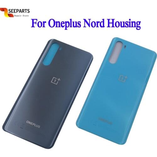 Original New For OnePlus Nord Back Battery Cover Door Rear Glass For Oneplus Nord 5G Battery Cover Housing Case