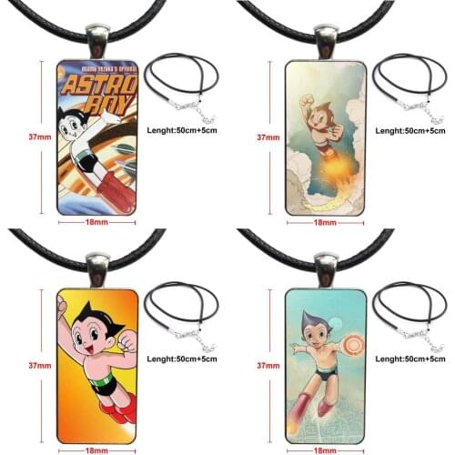 For Women Wedding Gift Fashion Glass Cabochon Pendant Necklace With Women Steel Plated Statement Jewelry Astro Boy