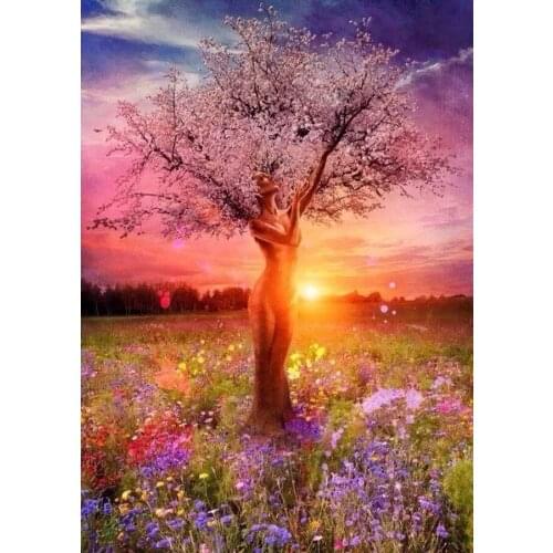 Handpainted Landscape Home Decor Oil Painting on Canvas The Tree Life Modern Wall Art Surrealism No Framed