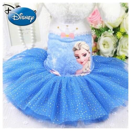 Disney Frozen Aisha Princess Spring and Summer Comfortable Size Medium Dog Dress Cute Cartoon Princess Pet Dress Simple