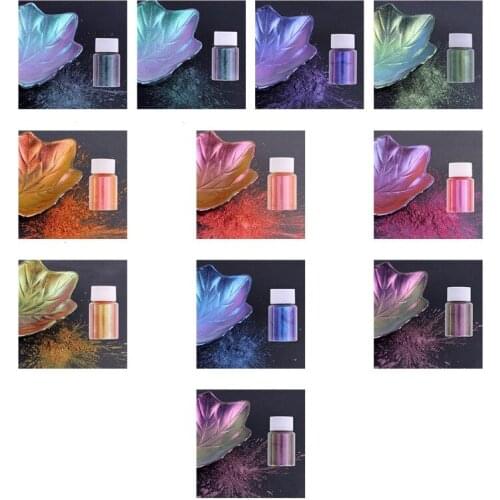 10g Chameleon Powder Color Shift Mica Powder Epoxy Resin Silicone Mold Pearl Pigment Powder Painting Candle Make DIY Accessories