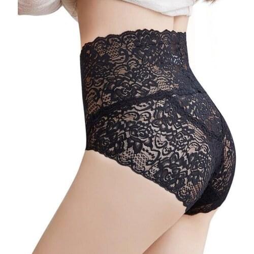Plus Size Women Panties Underwear Lightweight Soft Nylon Hollow Lace See-through for Valentines Day Underpanties