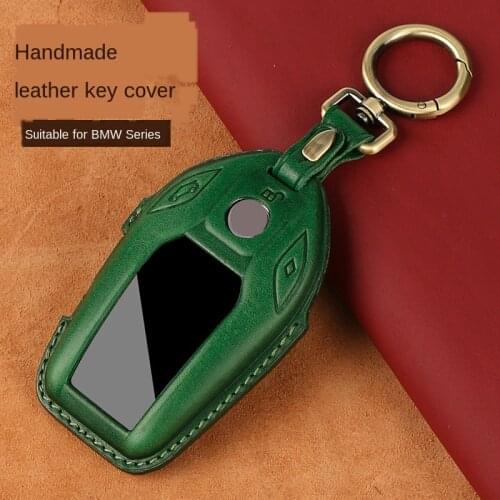 Luxury Genuine Leather Car Key Case for BMW 5 7 series G11 G12 G30 G31 G32 i8 I12 I15 G01 X3 G02 G05 X5 G07 Display Key Chain
