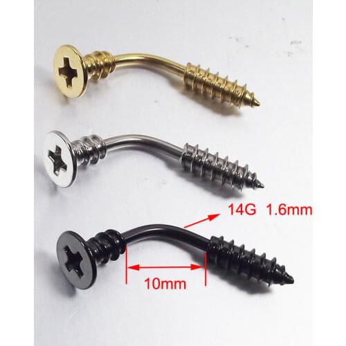 SaYao 1Piece 14G Stainless Steel Screw Navel Ring Sexy Belly Ring Cross Crosses Belly Button Rings Body piercing Jewelry