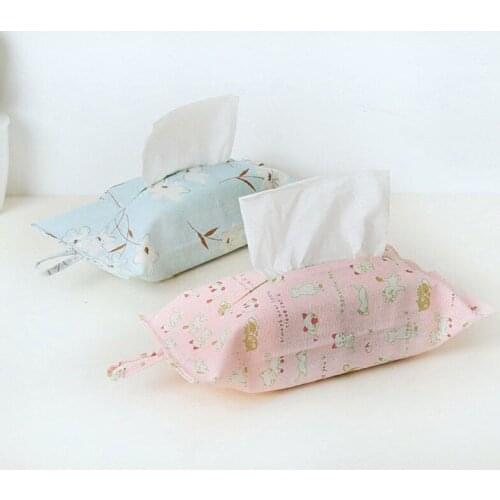 Cotton Linen Removable Plastic Tissue Box Kitchen Living Room Paper Cocer Bag Napkins Case Home Organizer Decoration