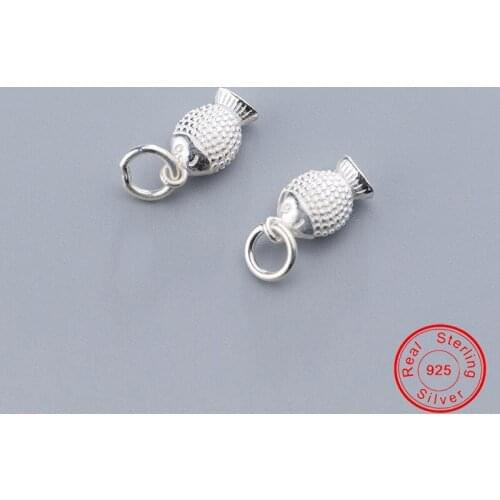 UQBing Wholesale 925 Sterling Silver Fish Charms For Women Bijoux Animal Jewelry Findings Acessories