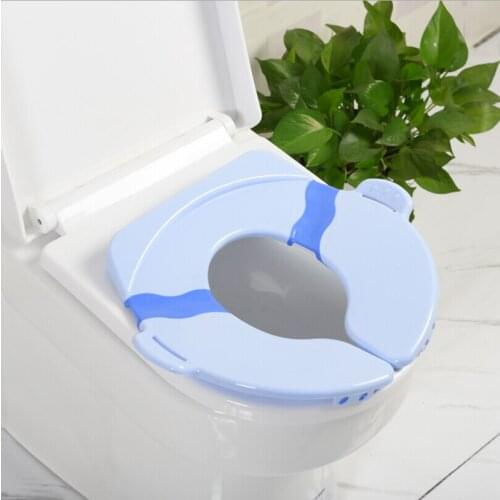 Blue Baby Travel Folding Potty Seat Toddler Portable Toilet Training Seat Children Urinal Cushion Children Pot Chair Pad /Mat